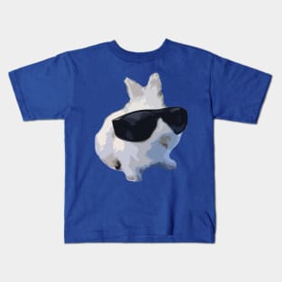 Cool White Bunny with Sunglasses Chilling Pet Kids T-Shirt